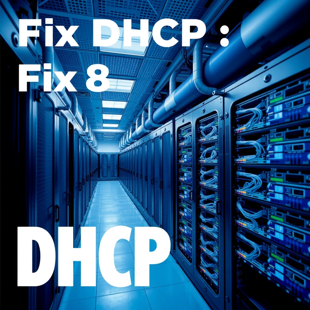 An overview image illustrating DHCP server problems and troubleshooting steps.