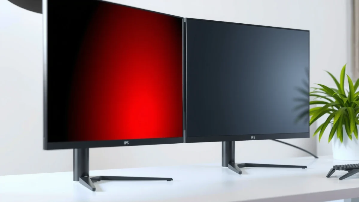 Visual comparison of IPS and OLED monitors highlighting key differences and features.