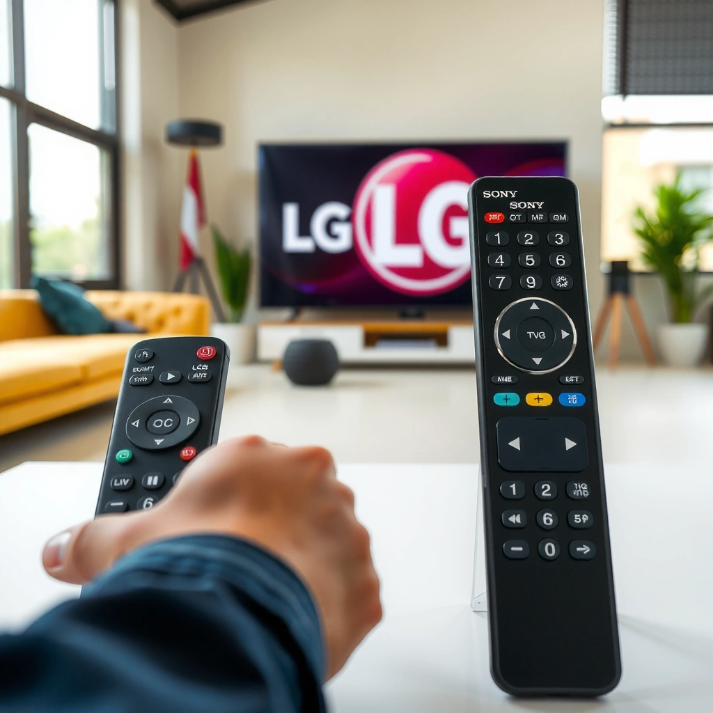Comparison of Sony and LG remote controls highlighting key differences in features and design.