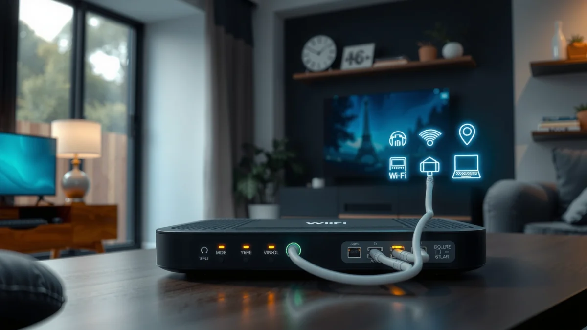 Illustration showing how many devices a modem can handle simultaneously for internet connectivity.