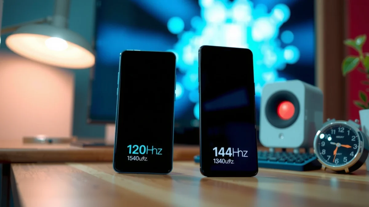 Comparison of Native 120Hz and 144Hz refresh rates for gaming and display performance.