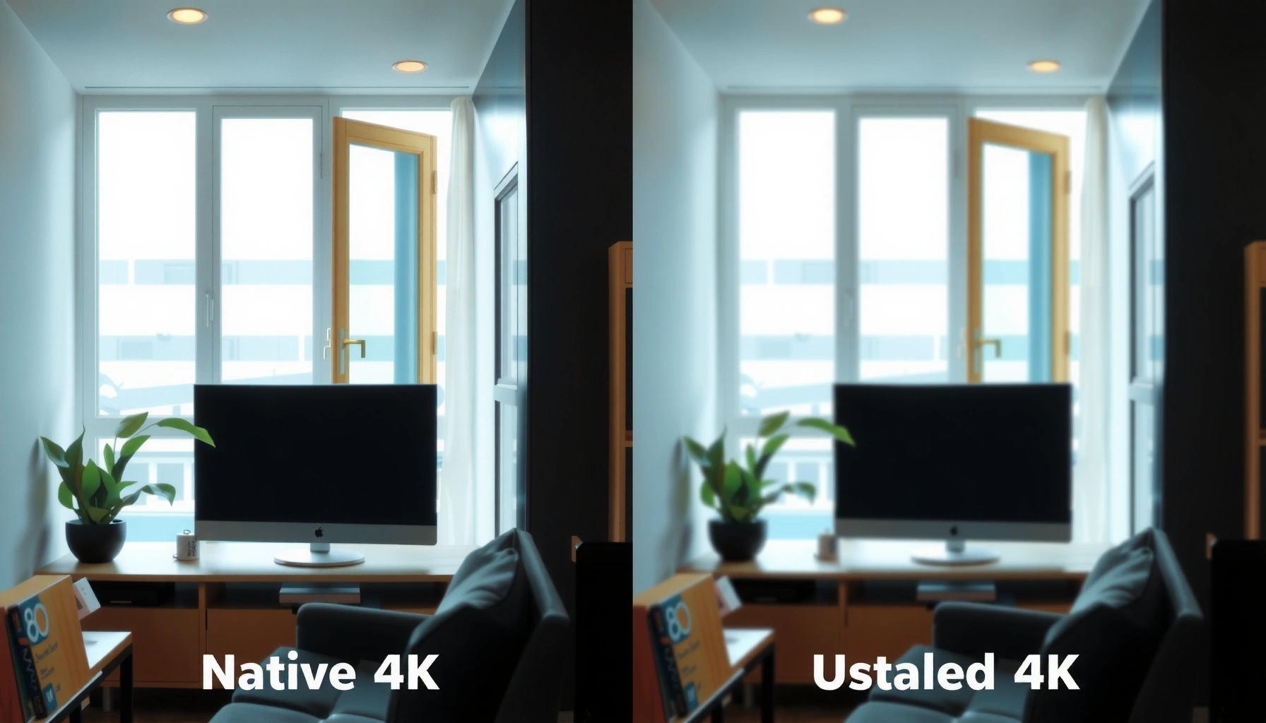 Comparison of Native 4K and Upscaled 4K video quality in visual media.