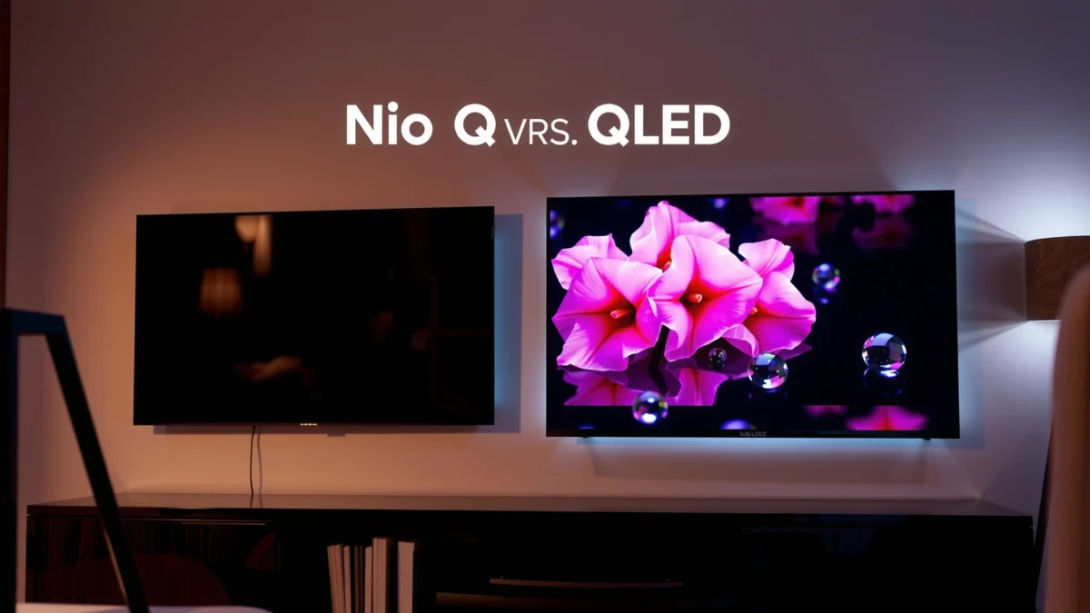 Comparison of Neo QLED and QLED TVs highlighting key differences and features.
