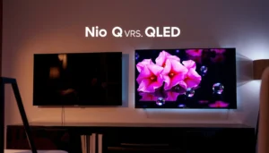 Comparison of Neo QLED and QLED TVs highlighting key differences and features.