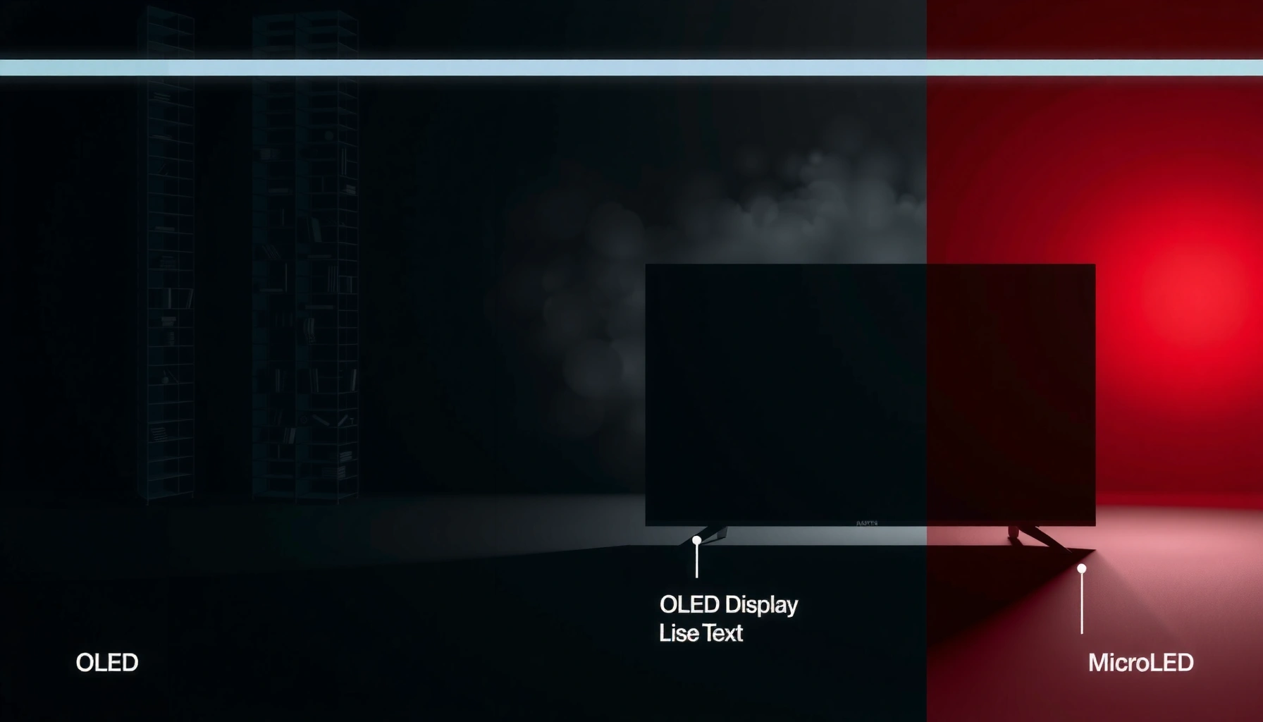 A side-by-side comparison of OLED and MicroLED TVs showcasing their display technologies.