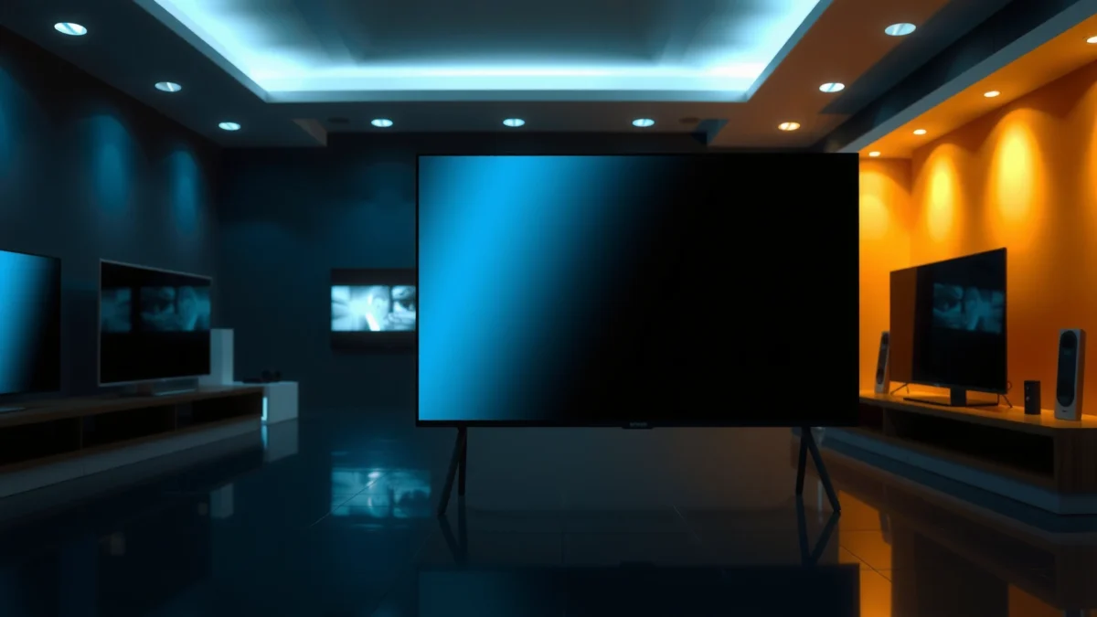 Comparison of OLED and Mini-LED brightness levels in a visual format.