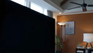 Comparison of OLED and VA display technologies showcasing black levels and contrast.