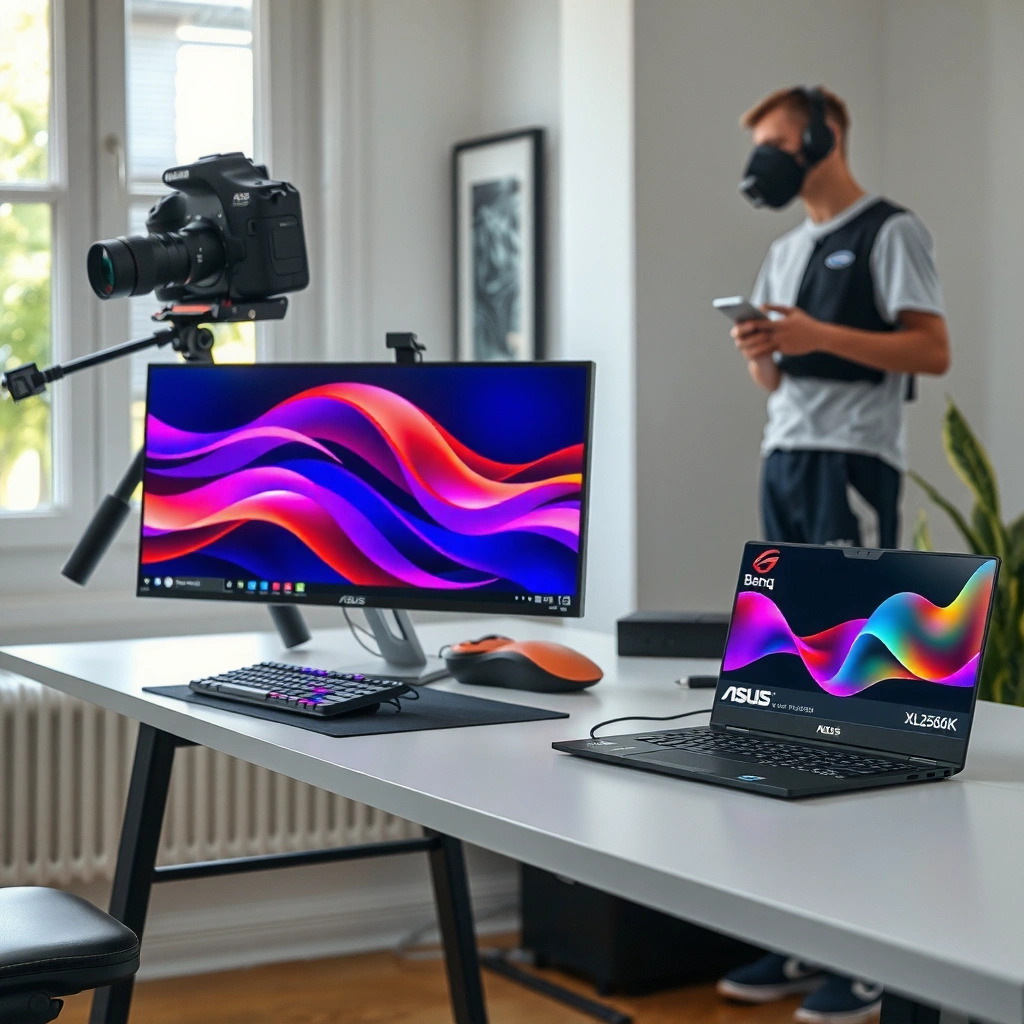 Comparison of 1440p IPS and 1080p TN panels in ASUS PG27AQN and BenQ XL2566K monitors