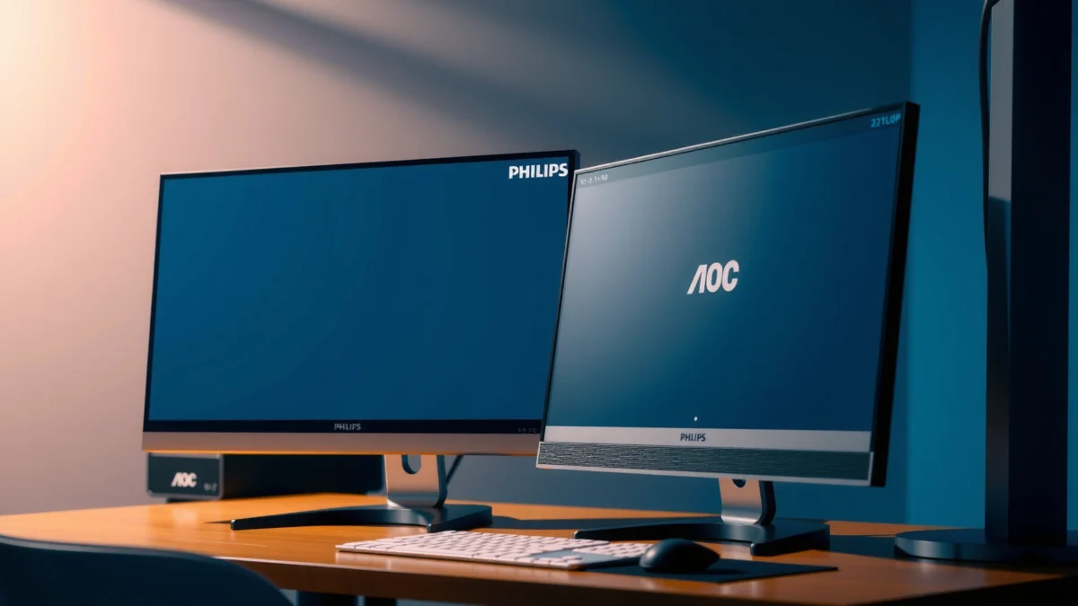 Comparison of Philips and AOC monitors for buyers looking to choose the best option.