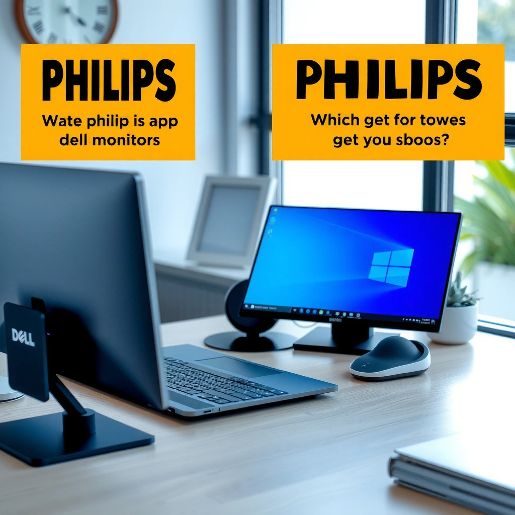 Comparison of Philips and Dell monitors focusing on picture quality and panel technology