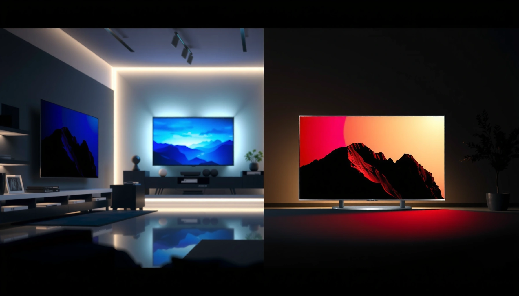 Side-by-side comparison of QLED and Plasma TVs highlighting key differences in technology and features.
