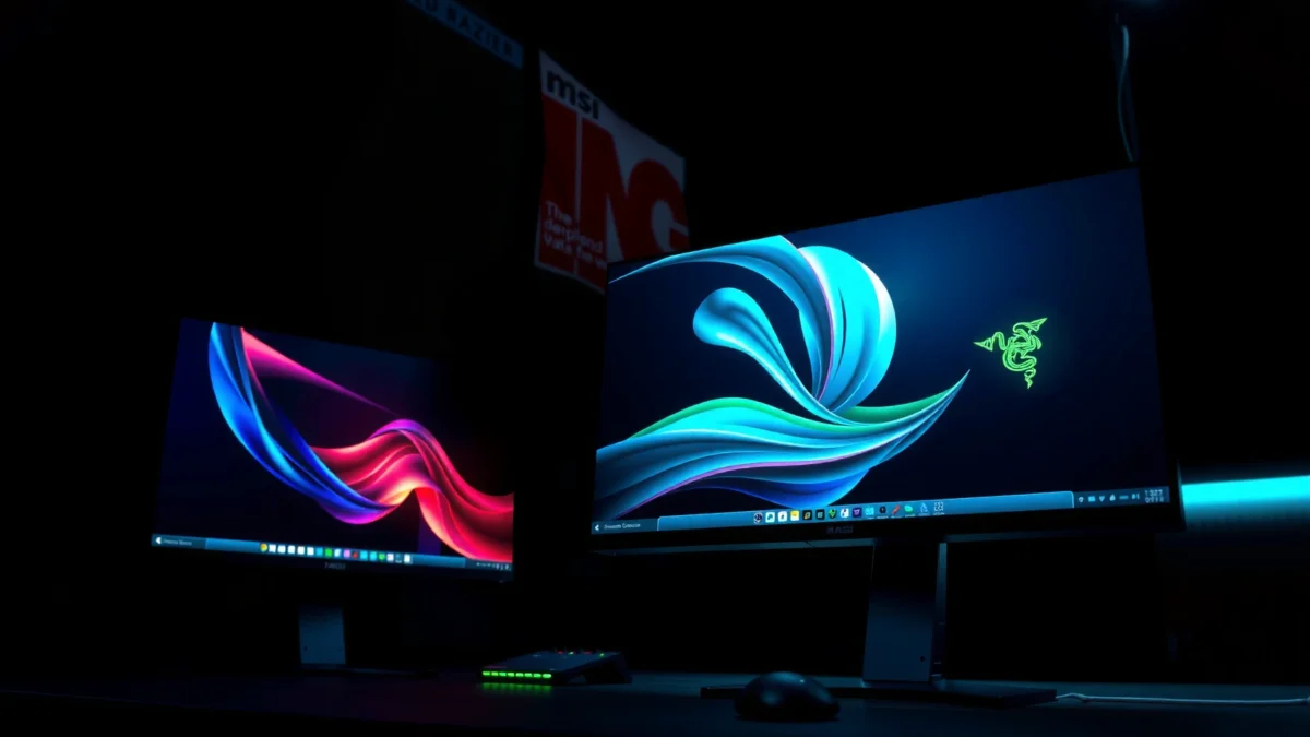 Side-by-side comparison of Razer and MSI monitors for gaming and productivity.