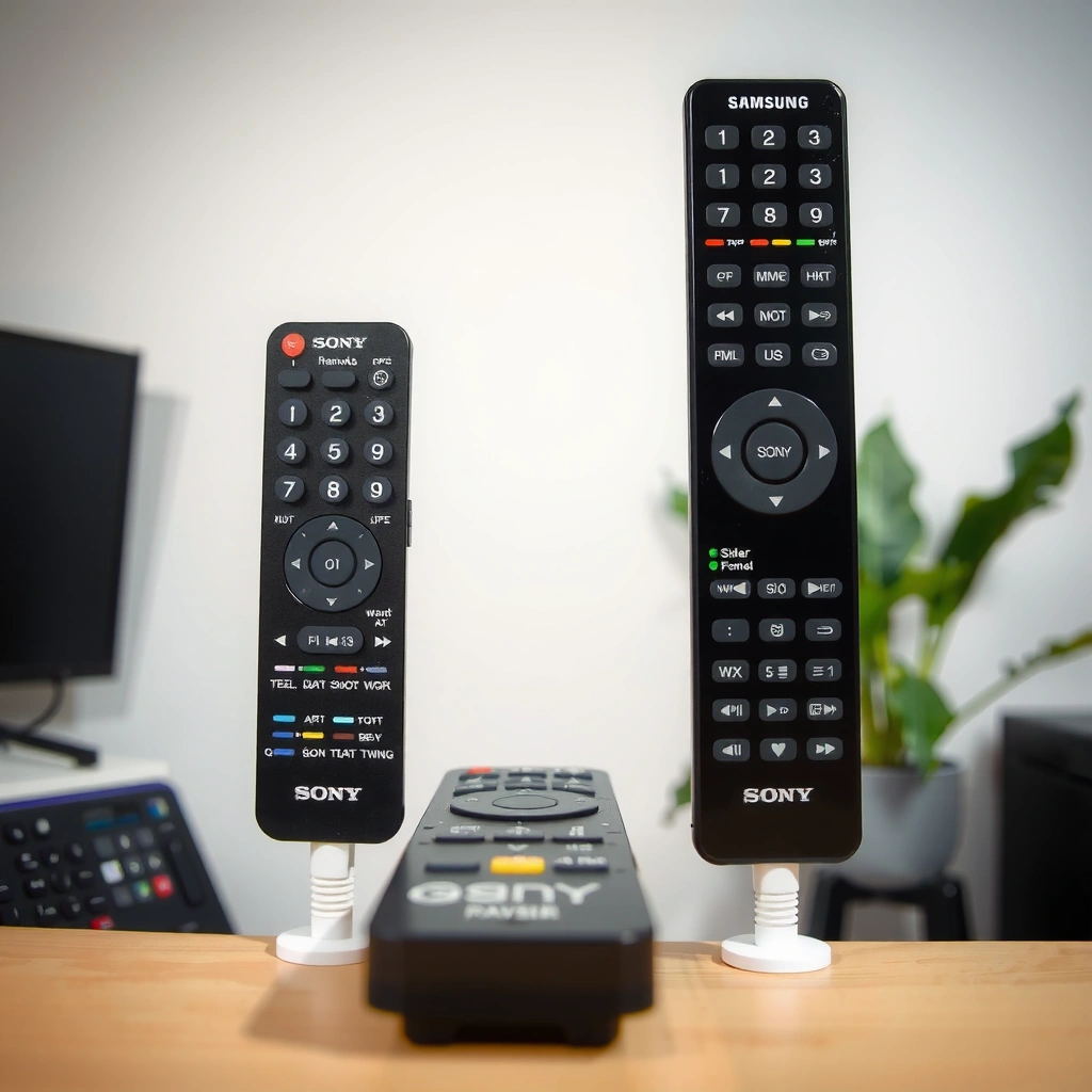 Comparison of Sony and Samsung remote controls for device compatibility and matching