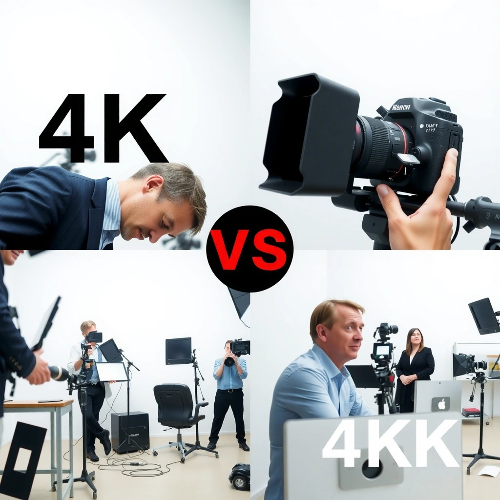 Illustration comparing 4K and 8K resolution and pixel count affecting power consumption