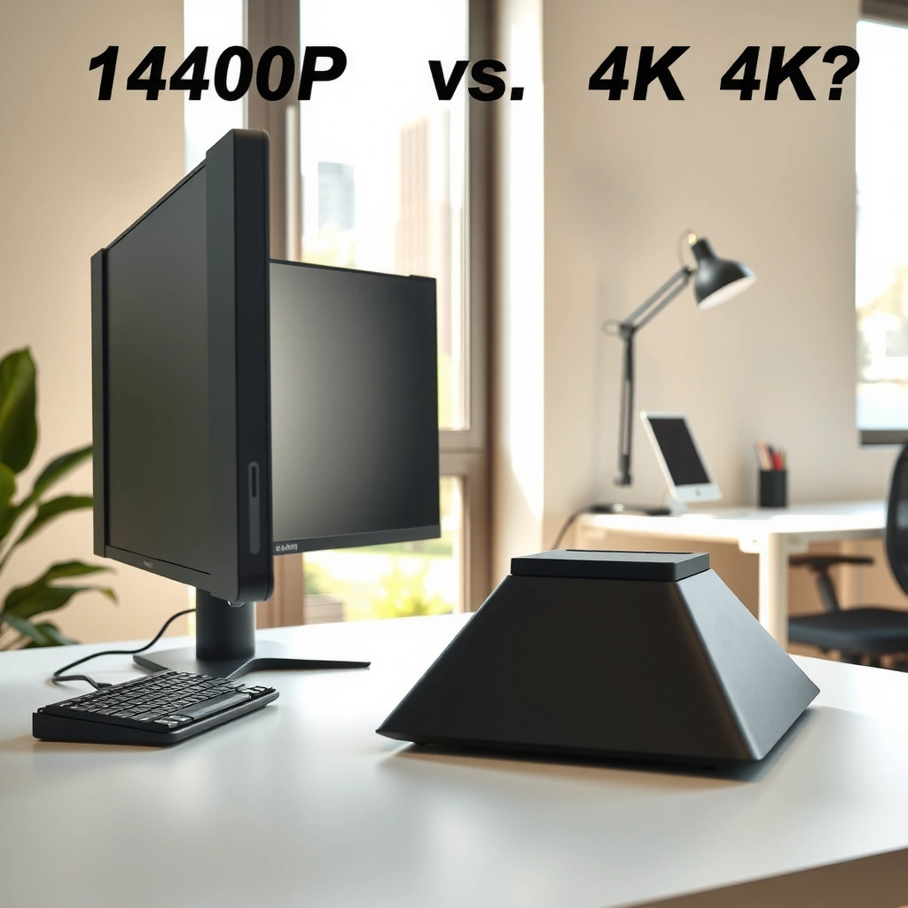 Comparison of 1440p and 4K resolutions on a vertical monitor display