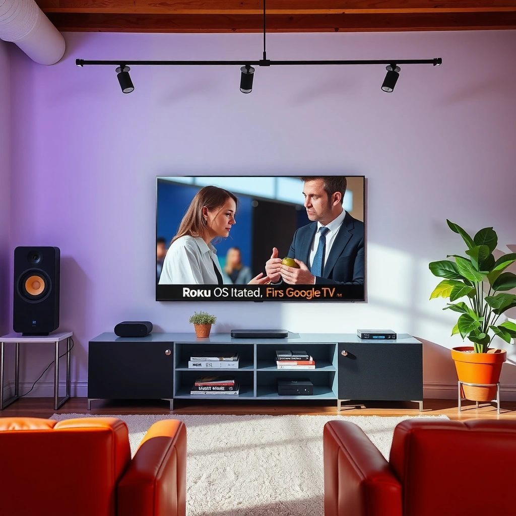Comparison of Roku OS and Google TV interfaces showcasing ease of use for streaming