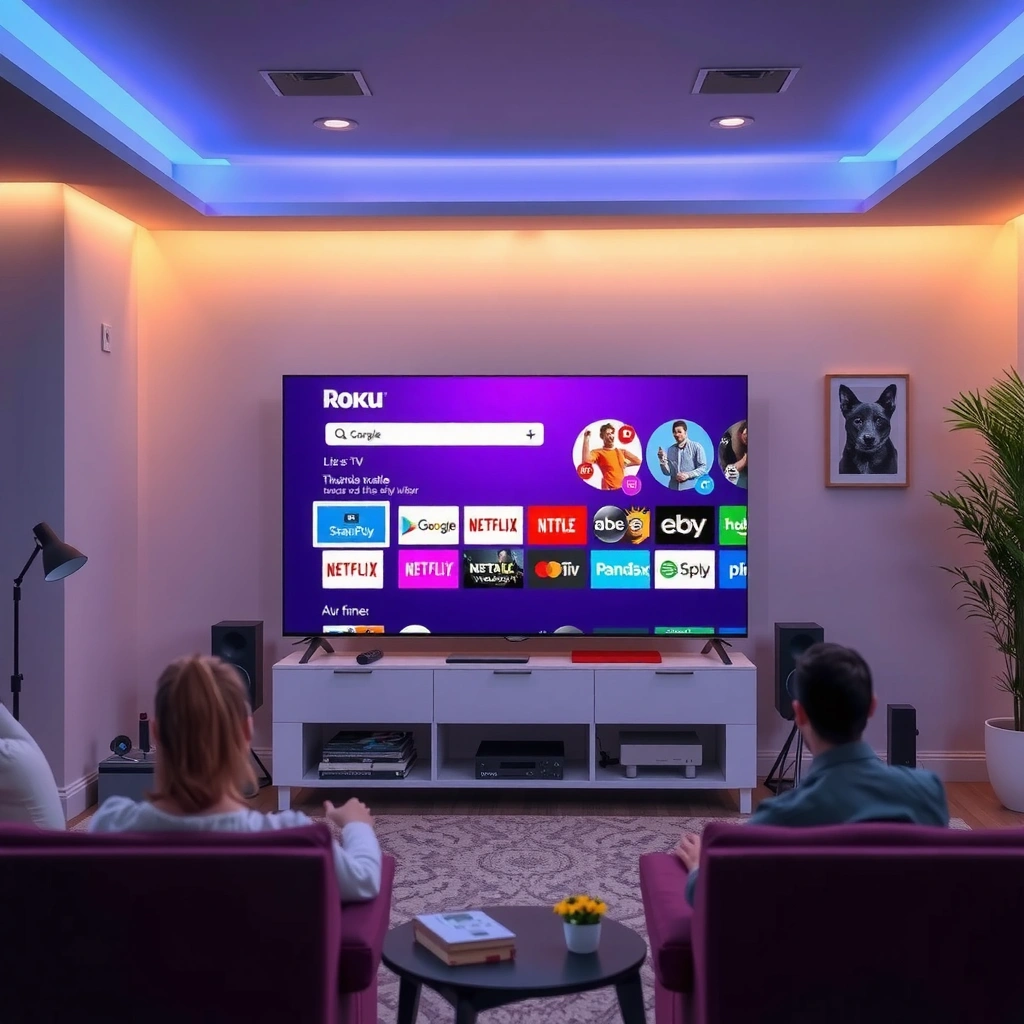 Comparison of Roku TV and Fire TV home screens showcasing navigation options and user interface.