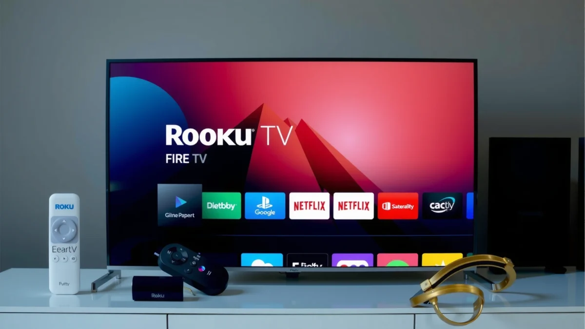 Comparison of Roku TV and Fire TV user interfaces showcasing their design and features.