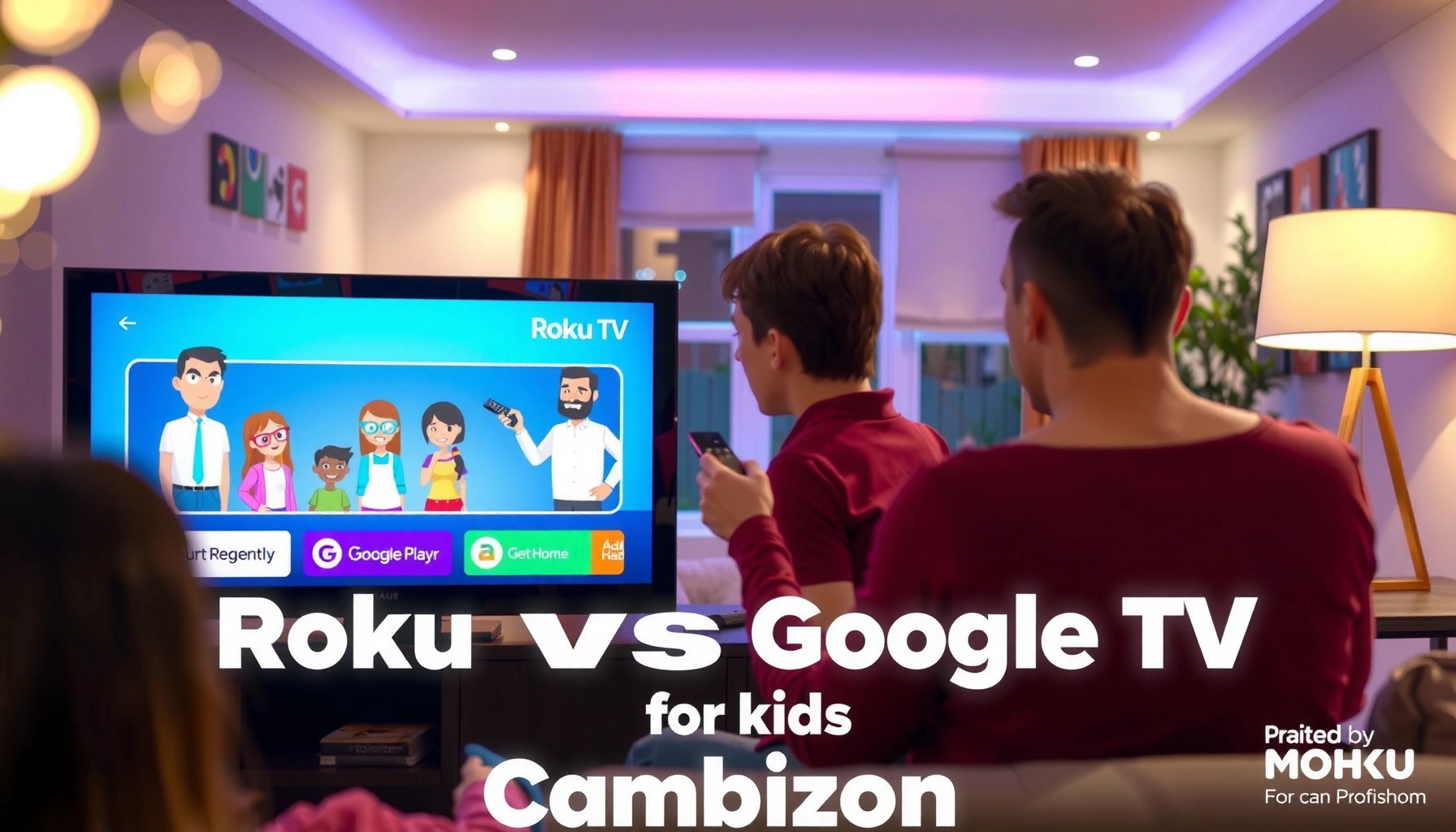Comparison of Roku and Google TV for kids, highlighting features for family-friendly viewing.