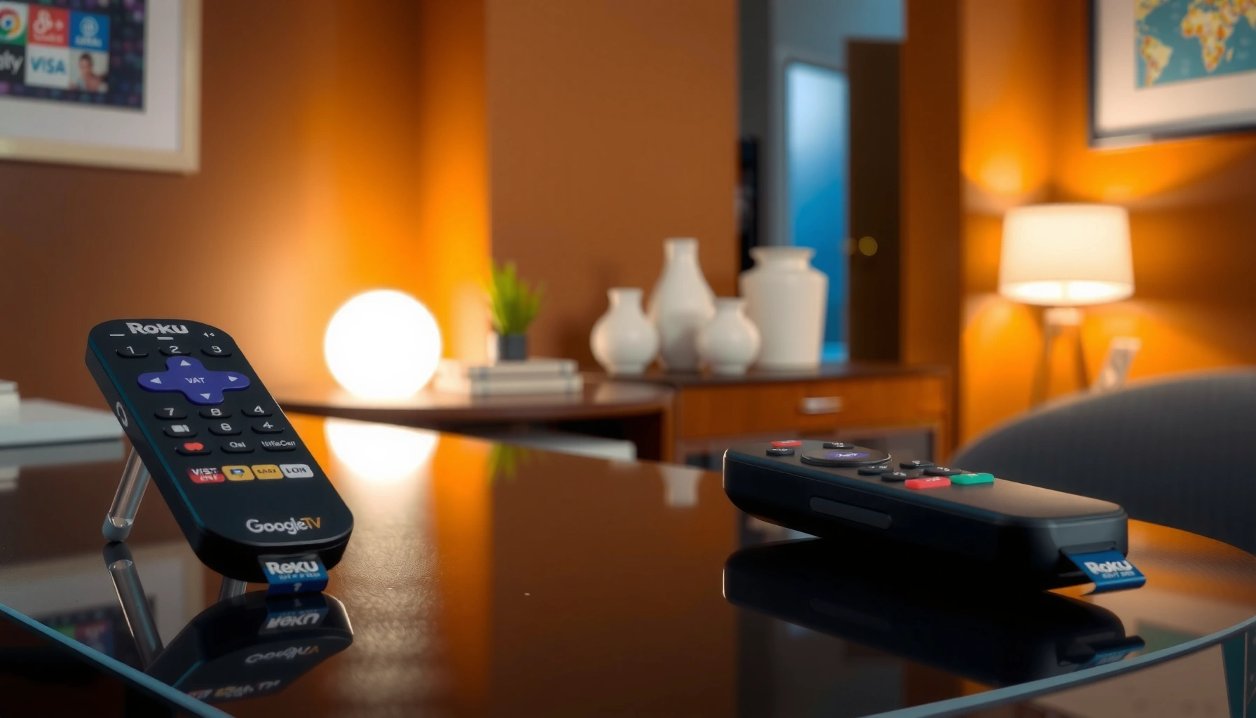 Comparison of Roku and Google TV remotes highlighting key differences.