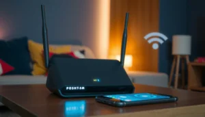 Illustration of a router losing connection, highlighting common causes and fixes for connectivity problems.