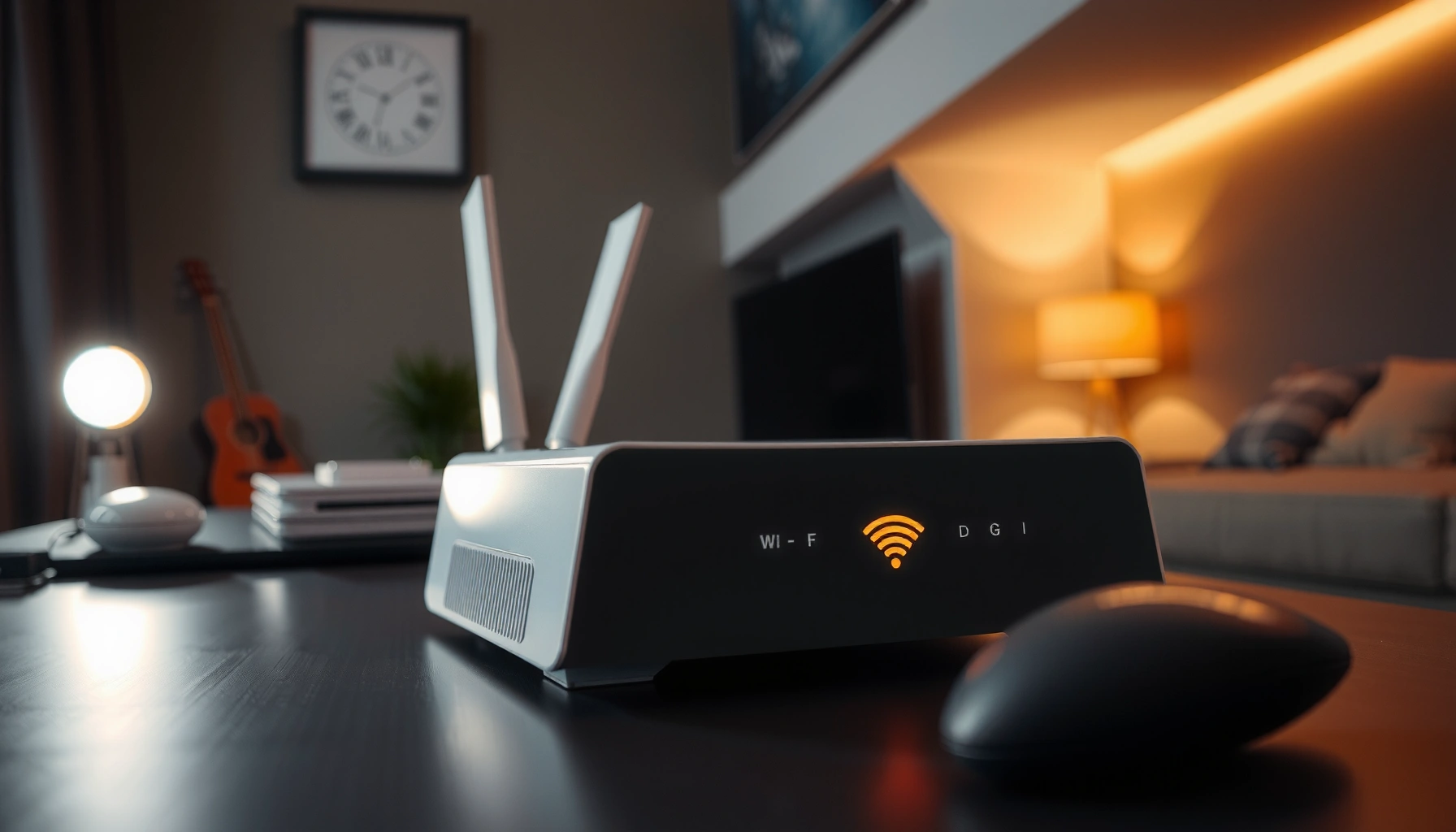 A router with an orange flashing light, indicating potential connectivity issues and troubleshooting steps.