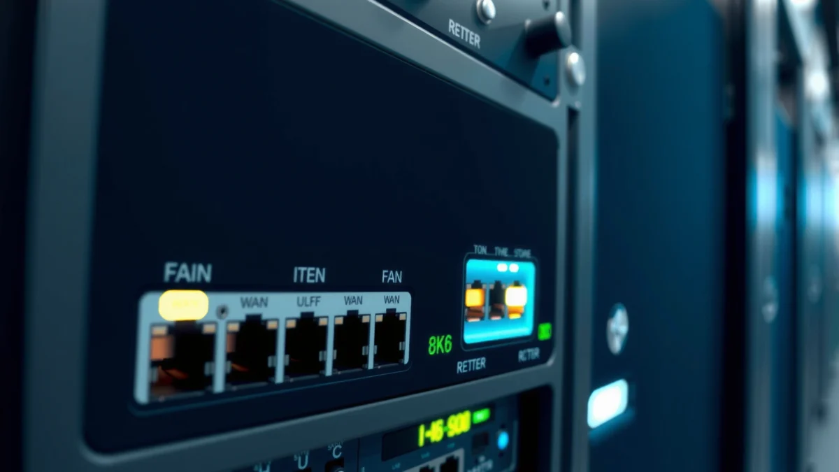 Illustration of a router interface, showcasing its definition, types, and uses in networking.