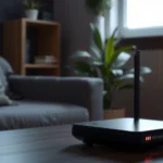 Illustration of a router with a red light, highlighting common causes and quick fixes for the issue.