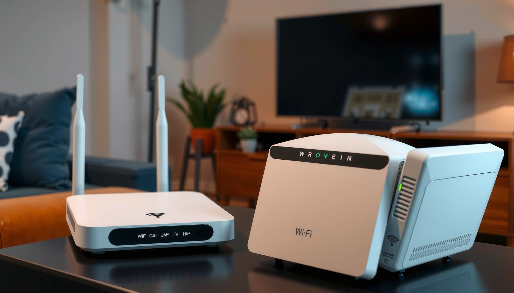 Comparison of a router and a Wi-Fi booster, highlighting their roles in improving internet speed and coverage.
