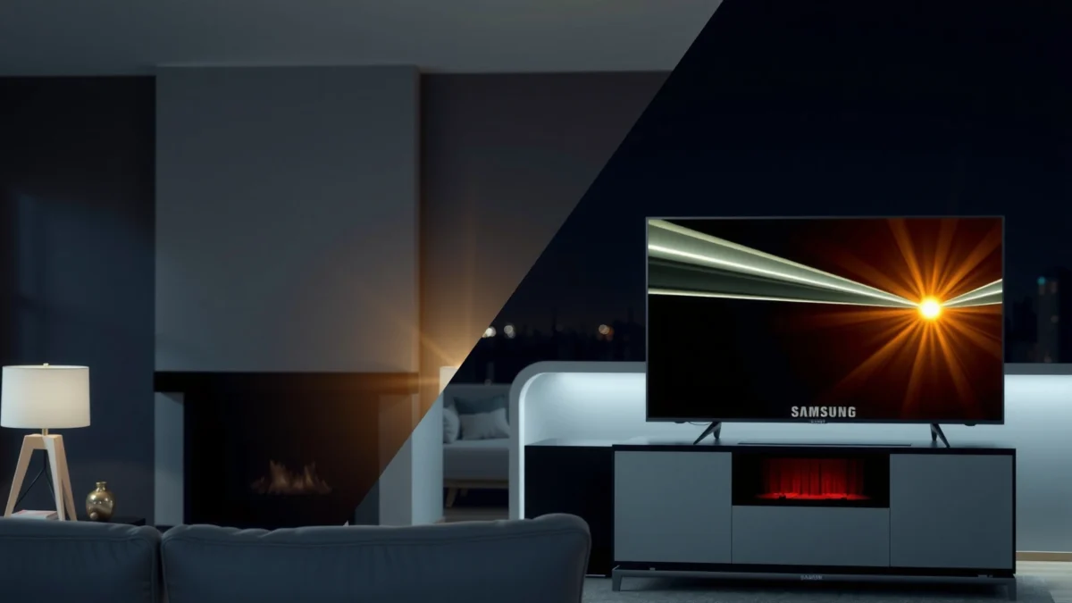 Samsung OLED and LG OLED TVs side by side for movie performance comparison.