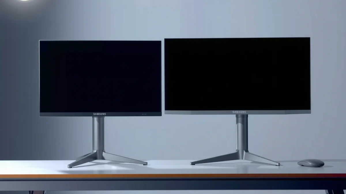 Side-by-side comparison of Samsung and Acer monitors for buyers considering options.