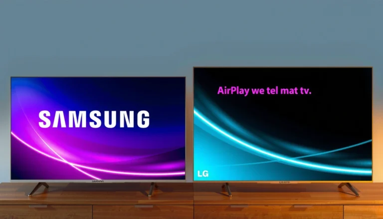 Comparison of Samsung and LG TVs with AirPlay support for streaming.