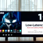 Comparison of Samsung and LG TVs showcasing Auto Low Latency Mode features.
