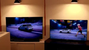 Comparison of Samsung TV and LG TV motion processing capabilities.