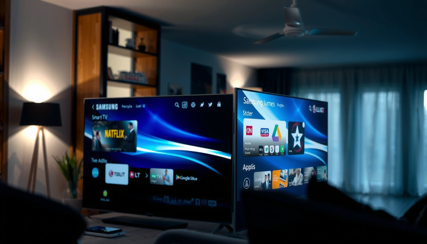Comparison of Samsung and LG Smart TV app stores showcasing key differences in apps and features.