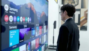 Comparison of Samsung TV interface and LG interface highlighting key differences.
