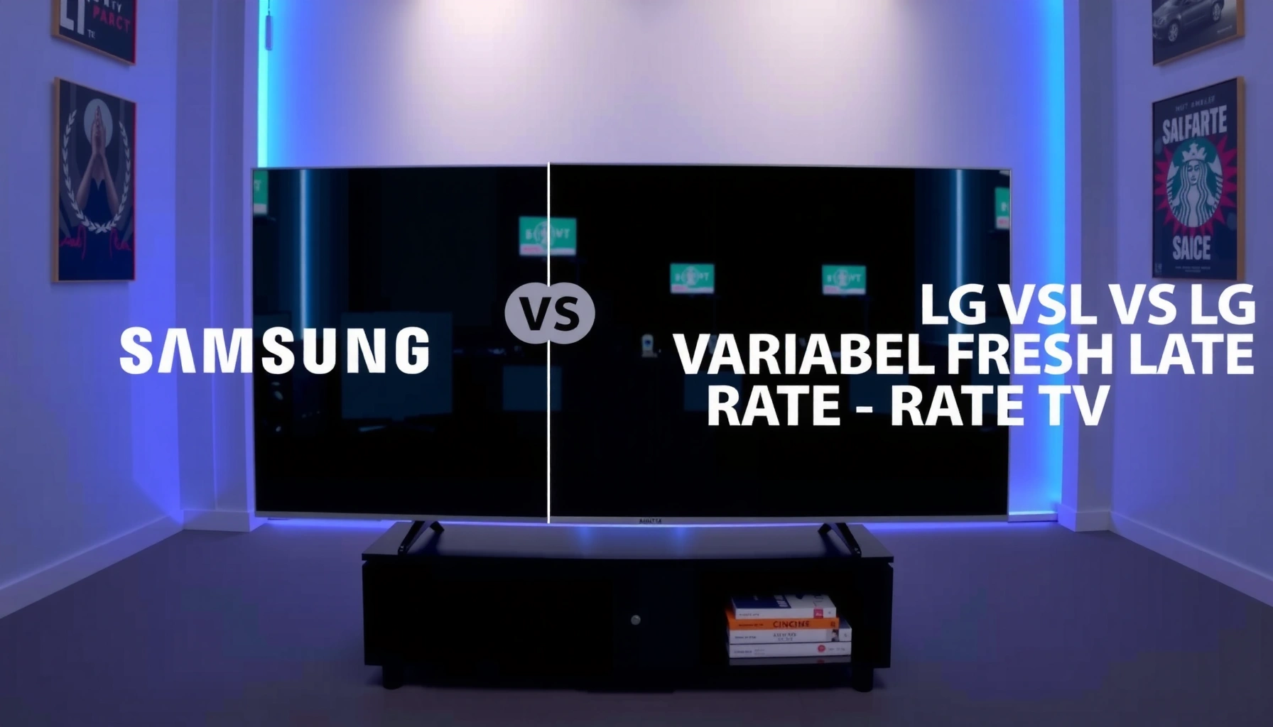 Comparison of Samsung and LG TVs showcasing Variable Refresh Rate capabilities.