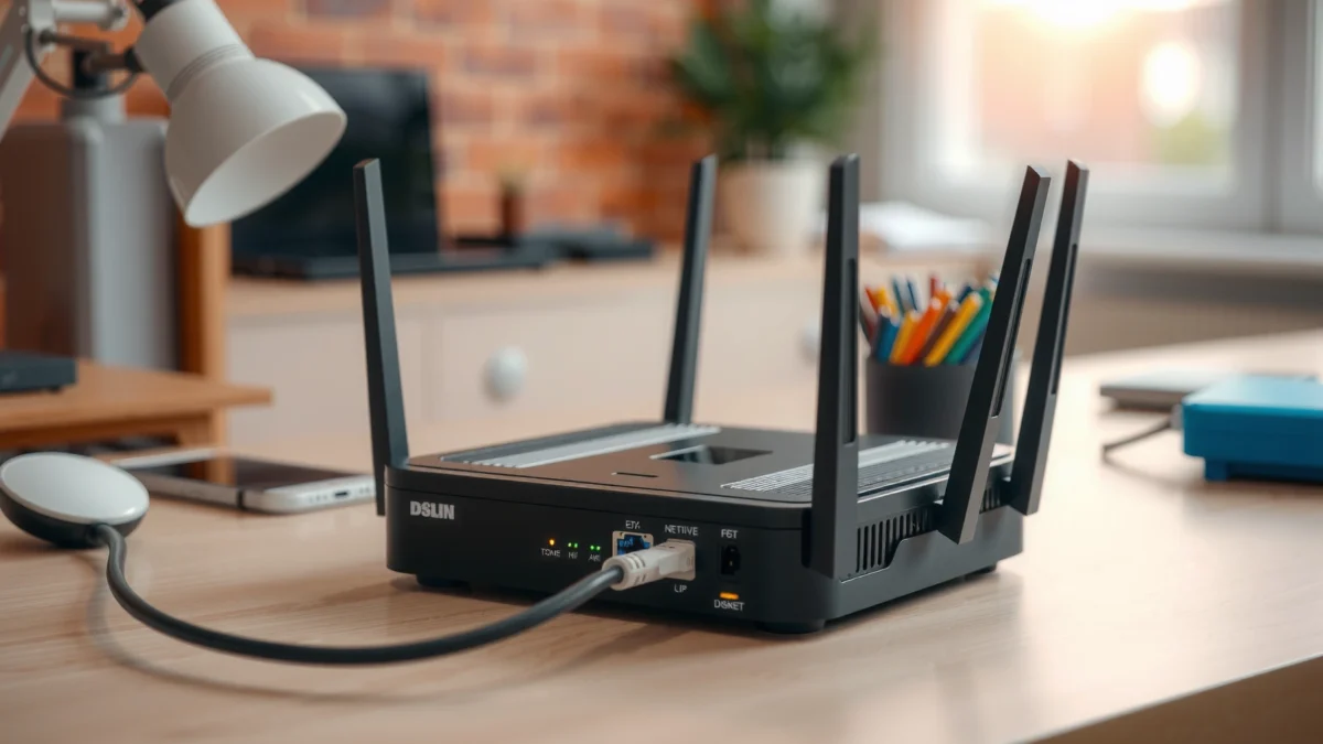 Step-by-step guide on how to set up a DSL router for internet connectivity.