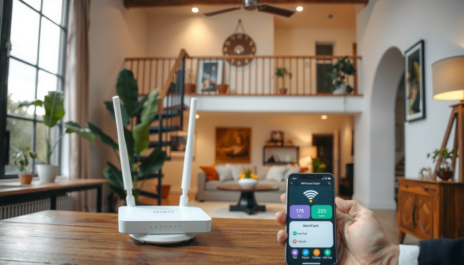 Step-by-step guide on setting up Wi-Fi in a two-story house for optimal coverage.