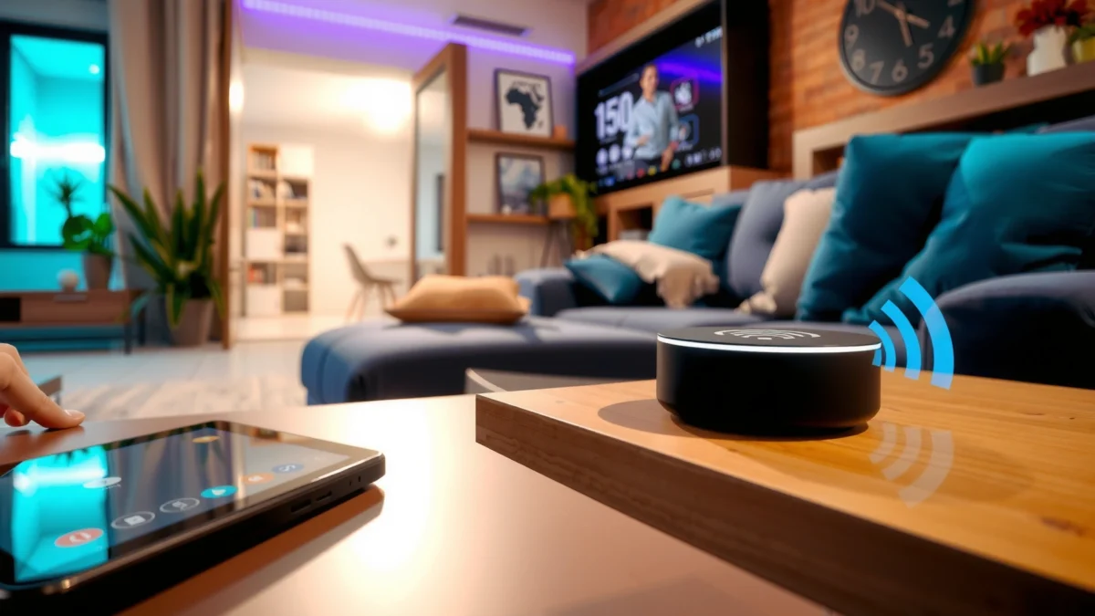 A person troubleshooting a smart home device connection issue with a smartphone.