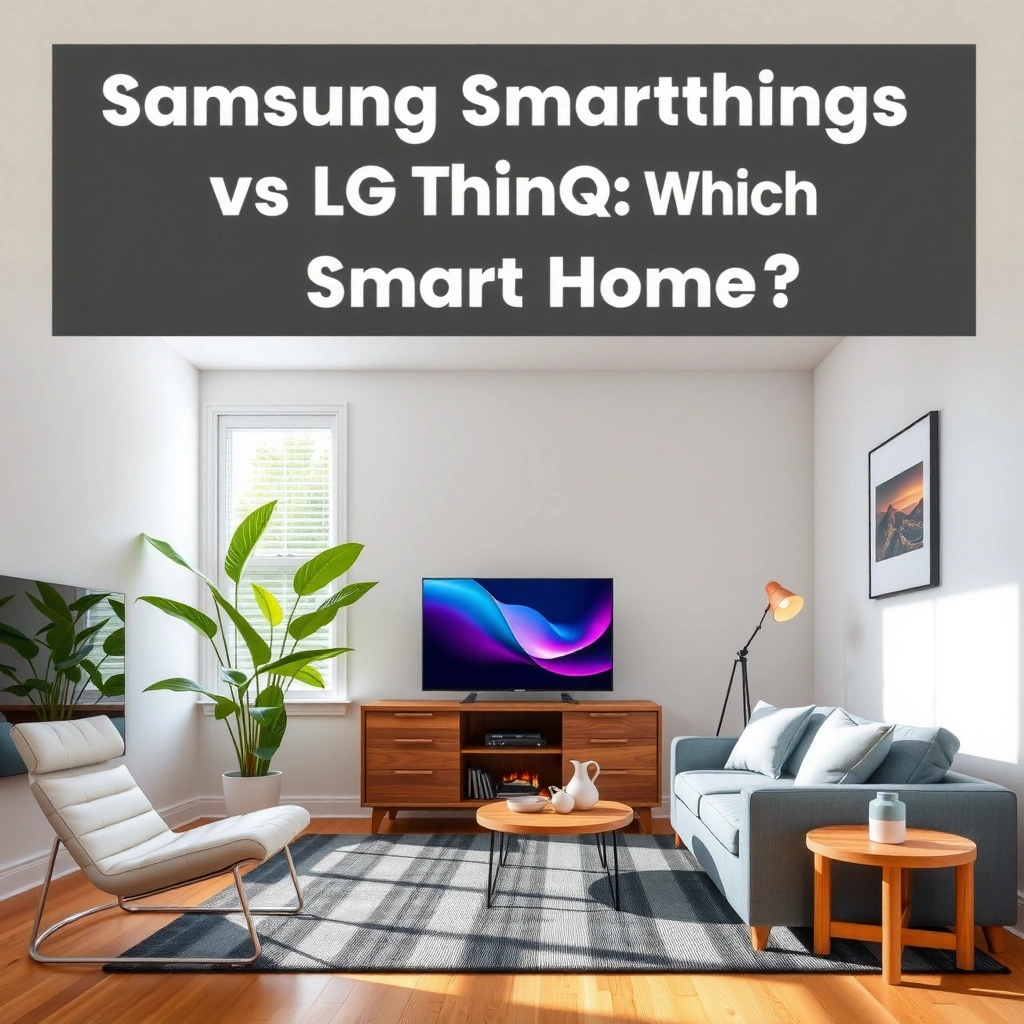 Comparison of Samsung SmartThings and LG ThinQ device compatibility and support for smart home devices.