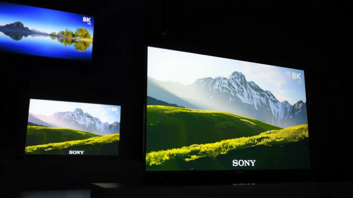 Comparison of Sony 8K and Samsung 8K TVs showcasing their features and design.