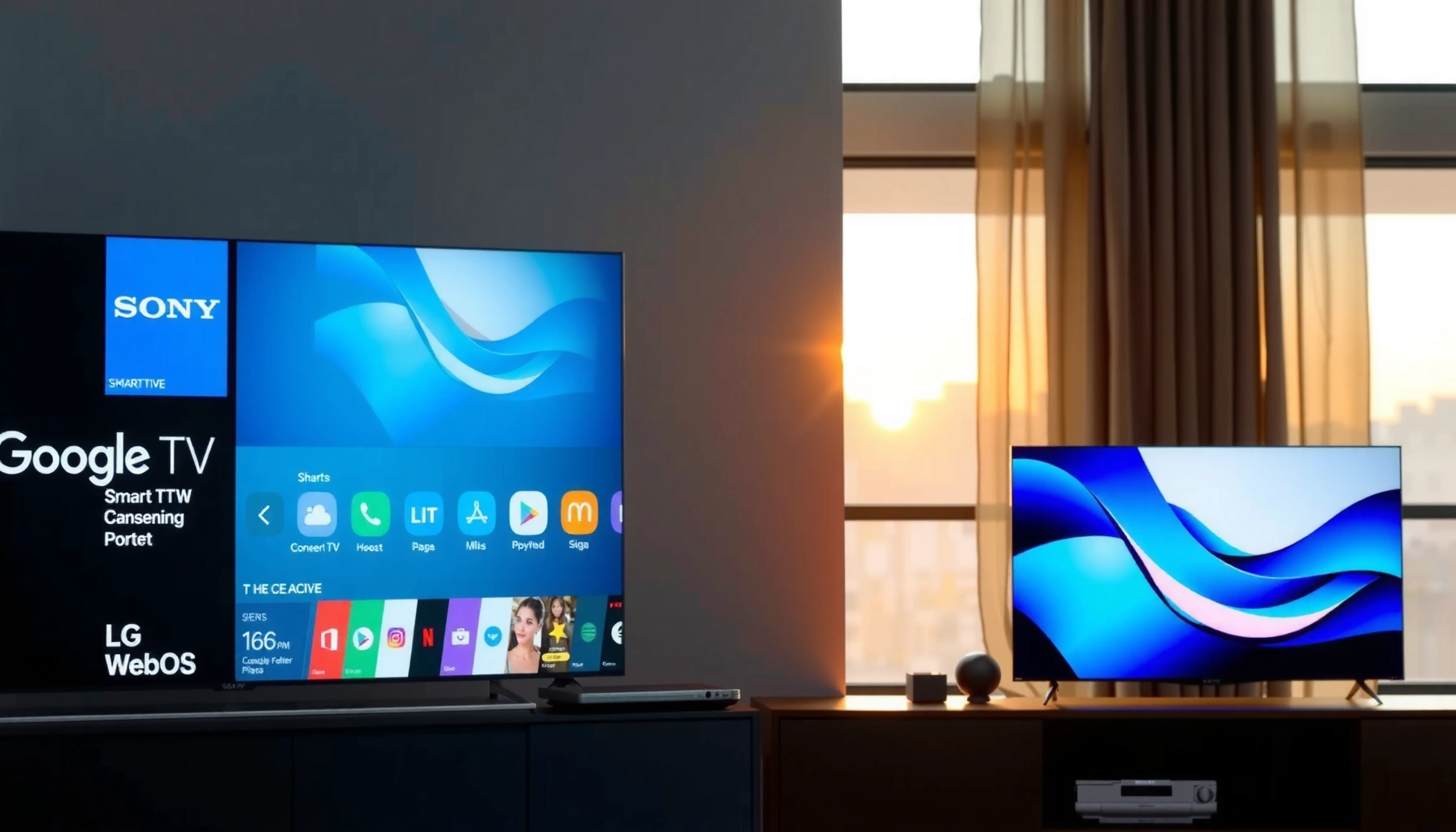 Comparison of Sony Google TV and LG webOS smart TV platforms in a tech showdown