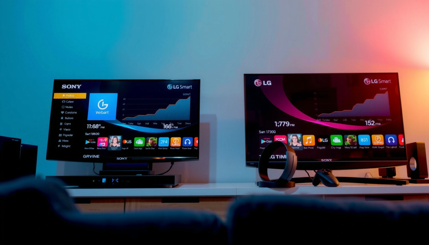 Comparison of Sony and LG Smart TVs for gaming performance and features.