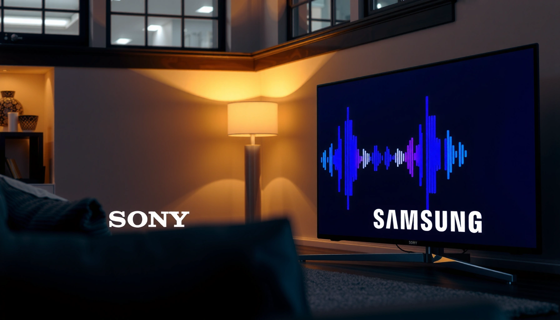Comparison of sound quality between Sony and Samsung TVs in a home entertainment setup.