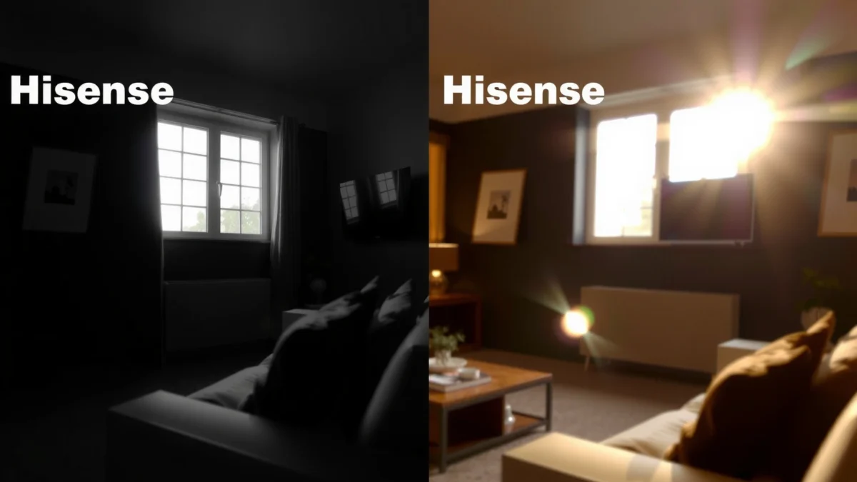 TCL TV and Hisense TV in a bright room comparison for glare reduction