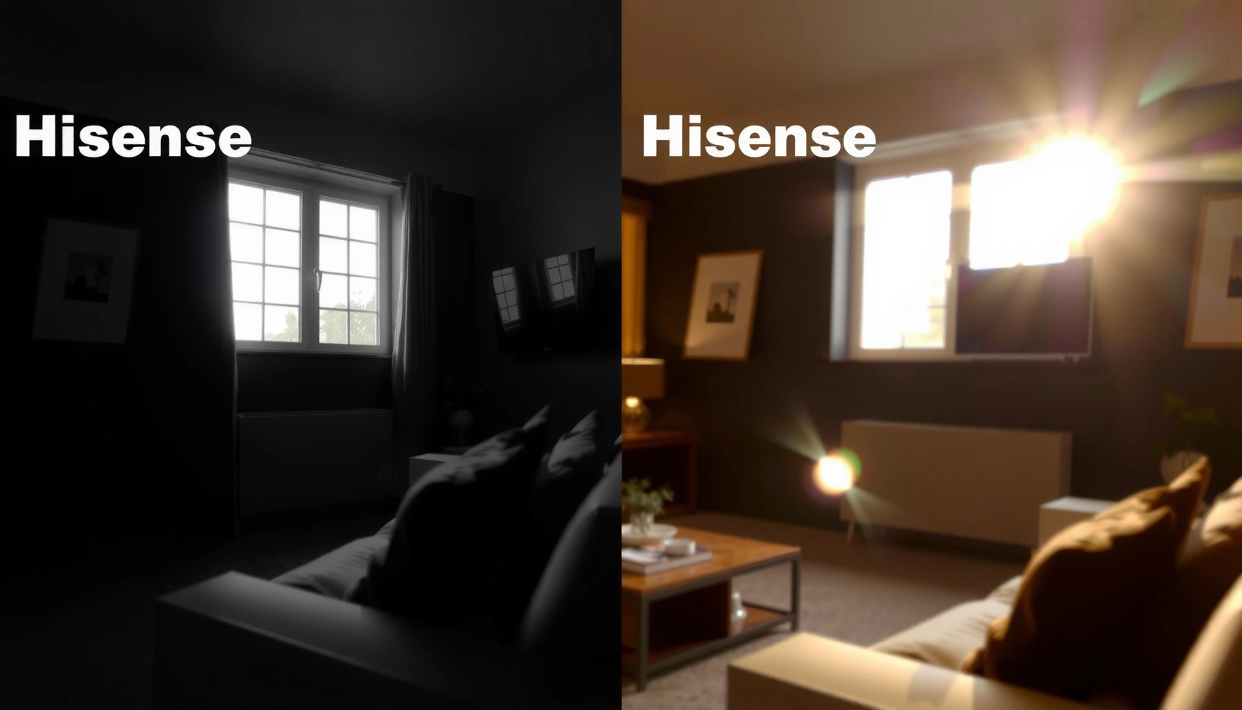 TCL TV and Hisense TV in a bright room comparison for glare reduction