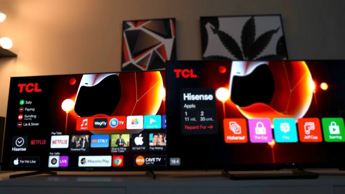 Comparison of TCL and Hisense Smart TV apps for optimal user experience and functionality.