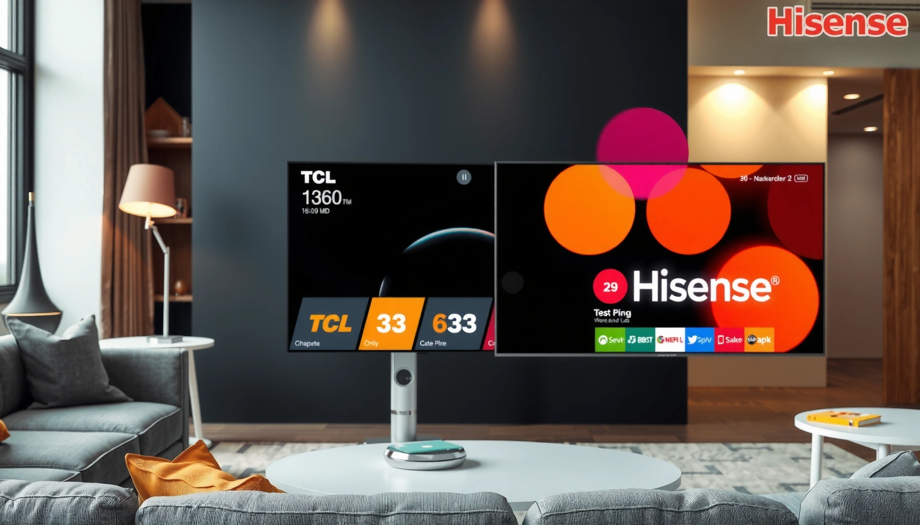 Comparison of TCL and Hisense Smart TVs showcasing features and design differences.