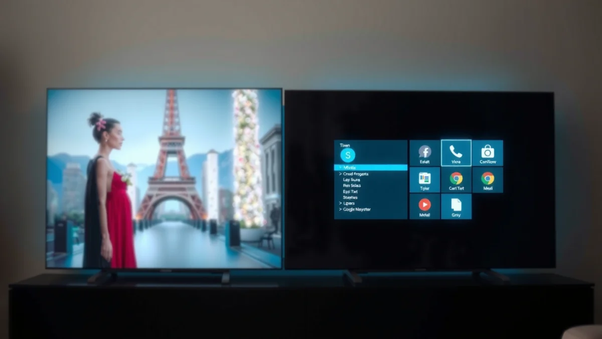Comparison of Tizen and Google TV interface highlighting key differences and features.